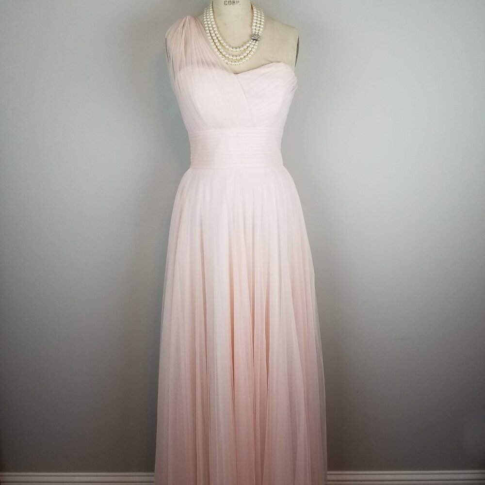 Watters & Watters Gorgeous Blush One Shoulder Tulle Formal Gown Ladies Size 10
